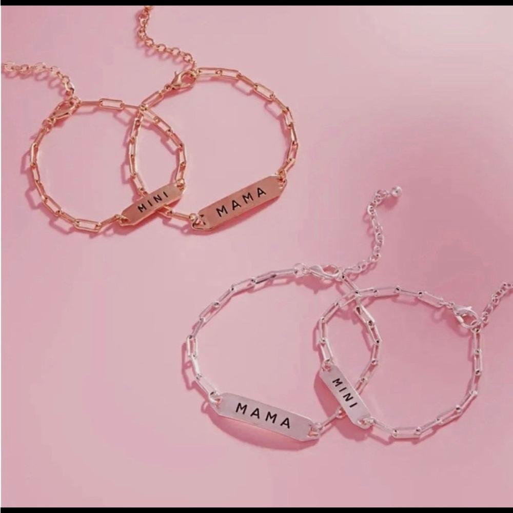 Silver Mama and Mini Bracelet Set - Picture 2 of 2
